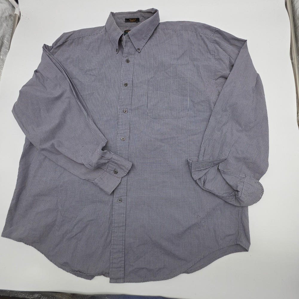 Alexander Julian Button Down Shirt Men XL Blue Gingham Check Cotton Long Sleeve